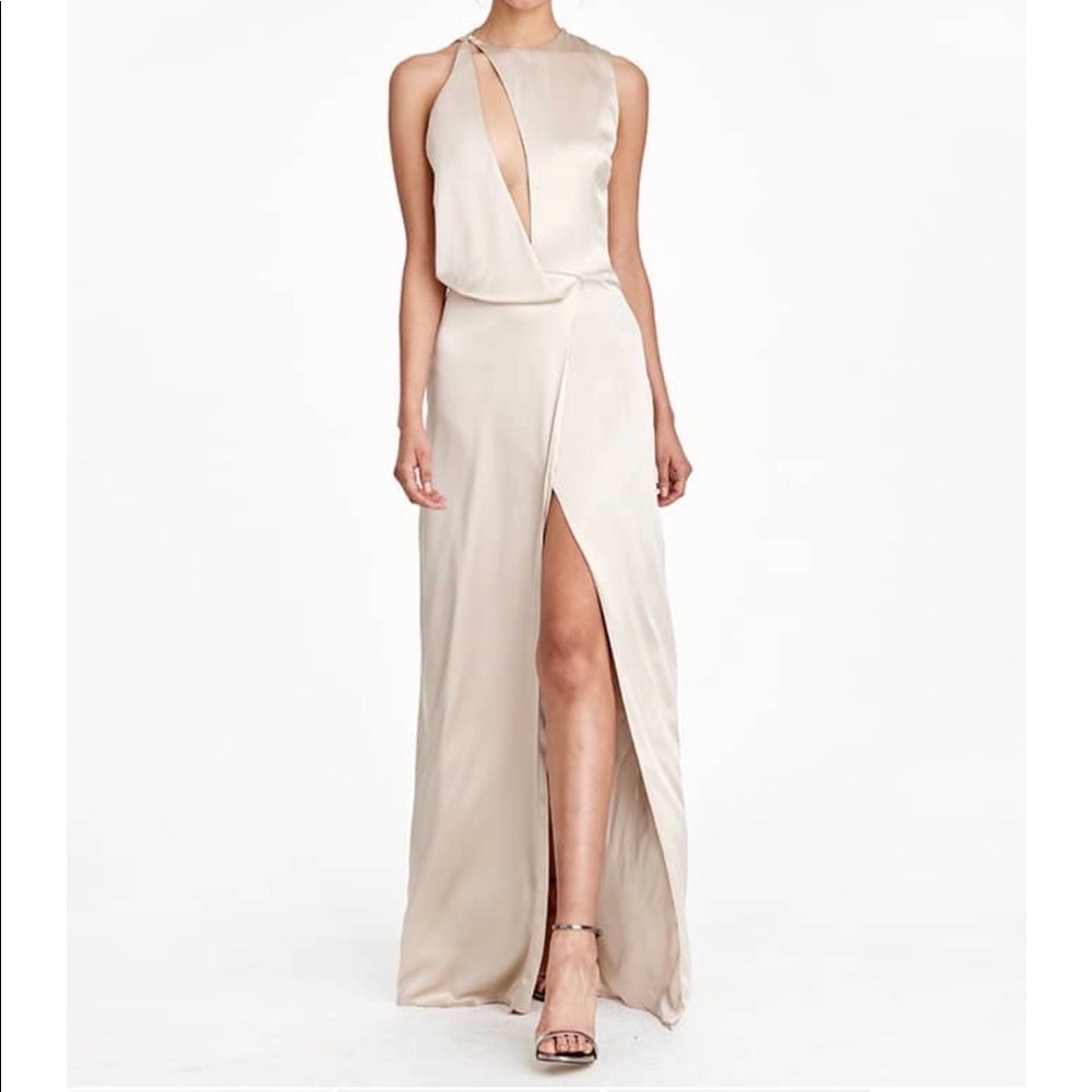 Halston Heritage Silk Satin Gown